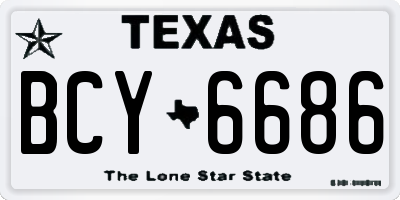 TX license plate BCY6686