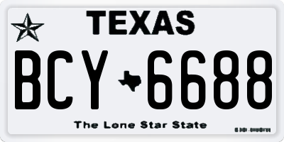 TX license plate BCY6688
