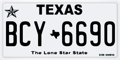 TX license plate BCY6690