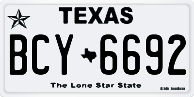 TX license plate BCY6692