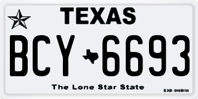 TX license plate BCY6693