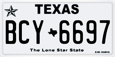 TX license plate BCY6697