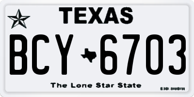 TX license plate BCY6703