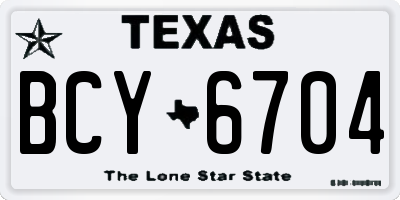 TX license plate BCY6704