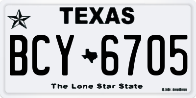TX license plate BCY6705