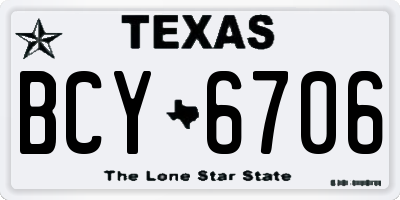 TX license plate BCY6706