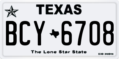 TX license plate BCY6708