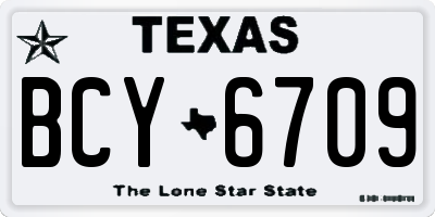 TX license plate BCY6709