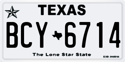 TX license plate BCY6714