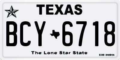 TX license plate BCY6718