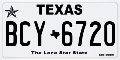 TX license plate BCY6720