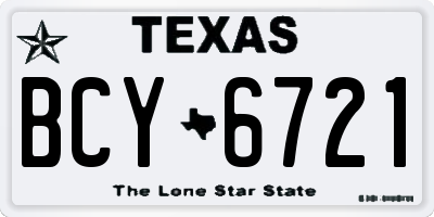 TX license plate BCY6721