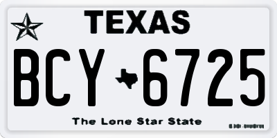 TX license plate BCY6725