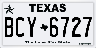 TX license plate BCY6727