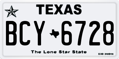 TX license plate BCY6728