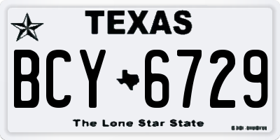 TX license plate BCY6729
