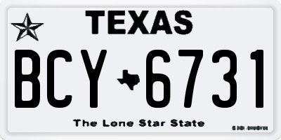 TX license plate BCY6731