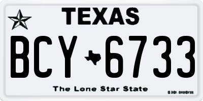 TX license plate BCY6733