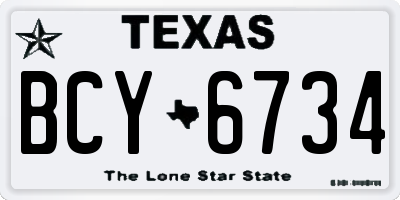 TX license plate BCY6734