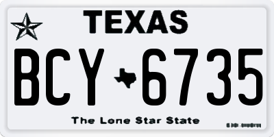 TX license plate BCY6735