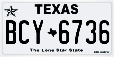 TX license plate BCY6736