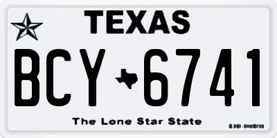 TX license plate BCY6741