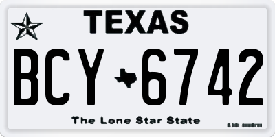 TX license plate BCY6742