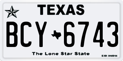 TX license plate BCY6743