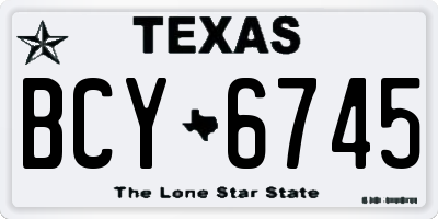 TX license plate BCY6745