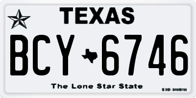 TX license plate BCY6746
