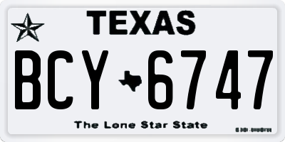 TX license plate BCY6747