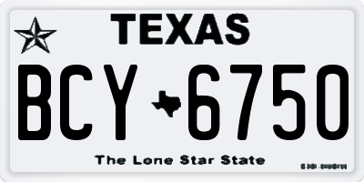 TX license plate BCY6750