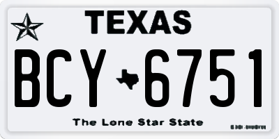 TX license plate BCY6751