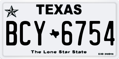 TX license plate BCY6754