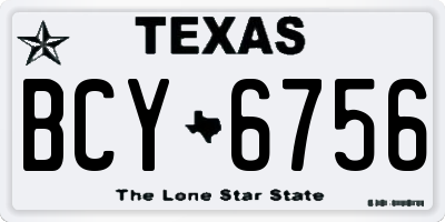 TX license plate BCY6756