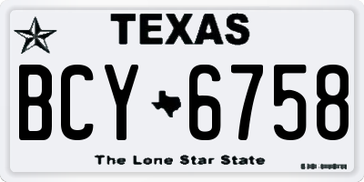 TX license plate BCY6758