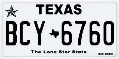 TX license plate BCY6760