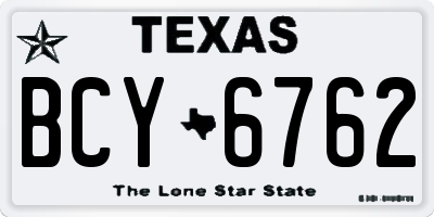 TX license plate BCY6762