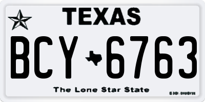 TX license plate BCY6763