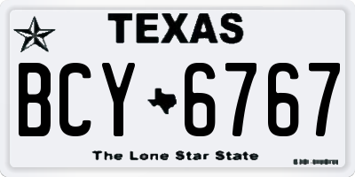TX license plate BCY6767