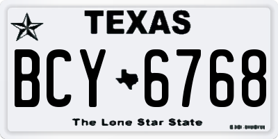TX license plate BCY6768