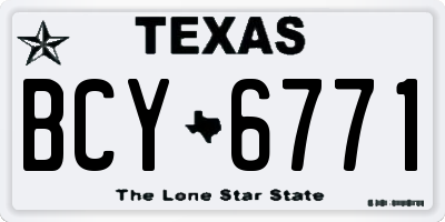 TX license plate BCY6771