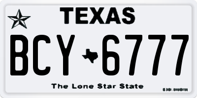 TX license plate BCY6777