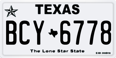 TX license plate BCY6778