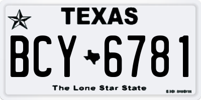 TX license plate BCY6781