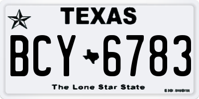 TX license plate BCY6783