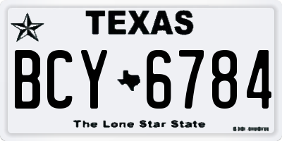 TX license plate BCY6784