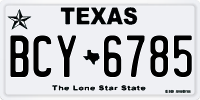 TX license plate BCY6785