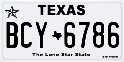 TX license plate BCY6786