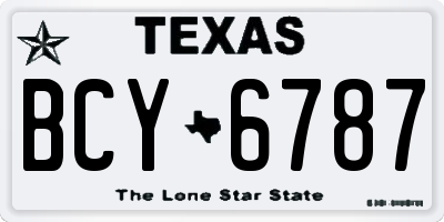 TX license plate BCY6787